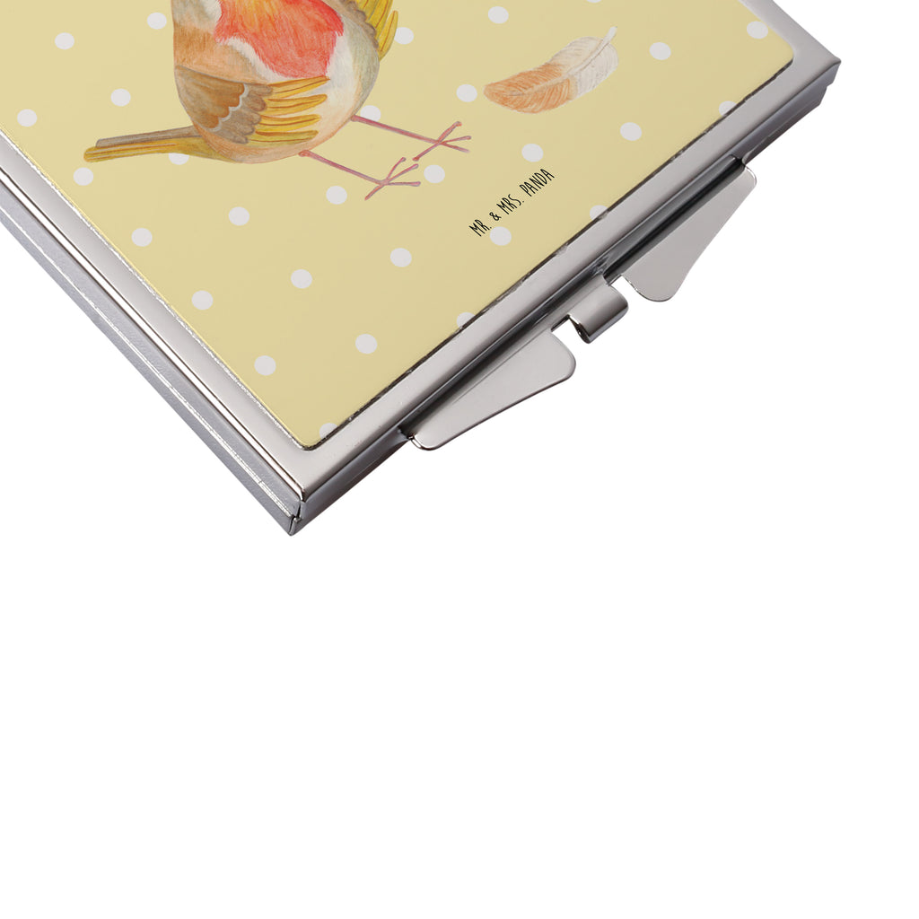 Handtaschenspiegel quadratisch Rotkehlchen mit Federn Spiegel, Handtasche, Quadrat, silber, schminken, Schminkspiegel, Tiermotive, Gute Laune, lustige Sprüche, Tiere, What if i fall, Rotkehlchen, Spruch Motivation, Spruch Mut, Vogel, Motivation Sprüche, Motivationsbilder, fliegen