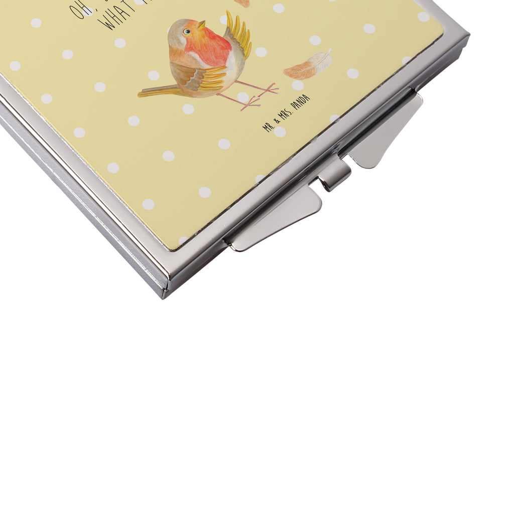 Handtaschenspiegel quadratisch Rotkehlchen mit Federn Spiegel, Handtasche, Quadrat, silber, schminken, Schminkspiegel, Tiermotive, Gute Laune, lustige Sprüche, Tiere, What if i fall, Rotkehlchen, Spruch Motivation, Spruch Mut, Vogel, Motivation Sprüche, Motivationsbilder, fliegen