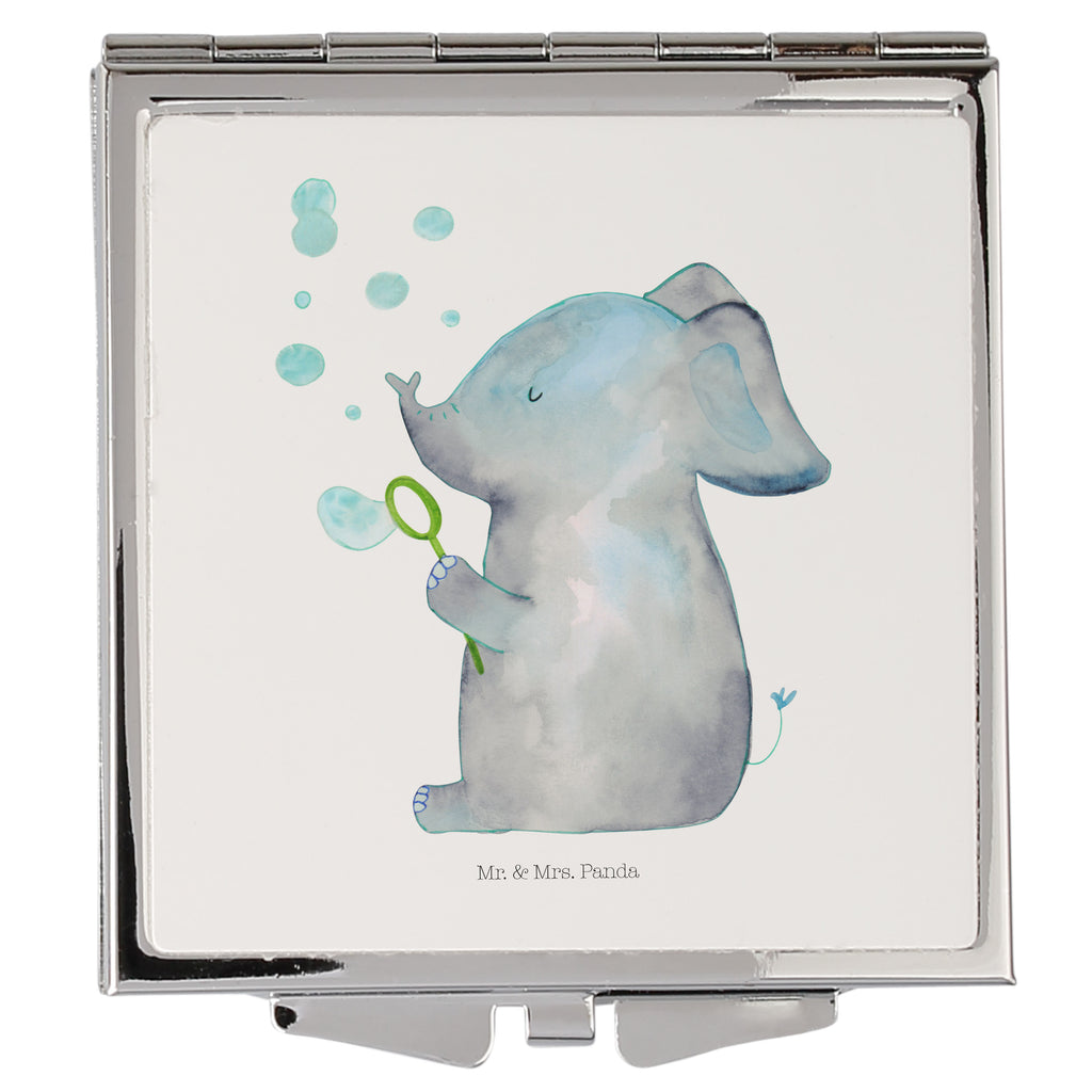 Handtaschenspiegel quadratisch Elefant Seifenblasen Spiegel, Handtasche, Quadrat, silber, schminken, Schminkspiegel, Tiermotive, Gute Laune, lustige Sprüche, Tiere, Elefant, Elefanten, Dickhäter, Rüsseltier, Seifenblasen, Liebe, Heimat, Gefühl. Daheim, Liebesbeweis, Liebesspruch