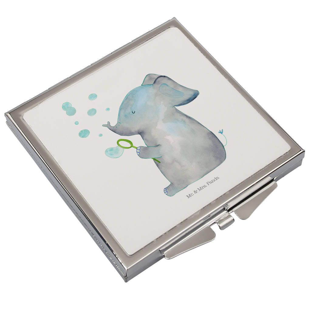 Handtaschenspiegel quadratisch Elefant Seifenblasen Spiegel, Handtasche, Quadrat, silber, schminken, Schminkspiegel, Tiermotive, Gute Laune, lustige Sprüche, Tiere, Elefant, Elefanten, Dickhäter, Rüsseltier, Seifenblasen, Liebe, Heimat, Gefühl. Daheim, Liebesbeweis, Liebesspruch