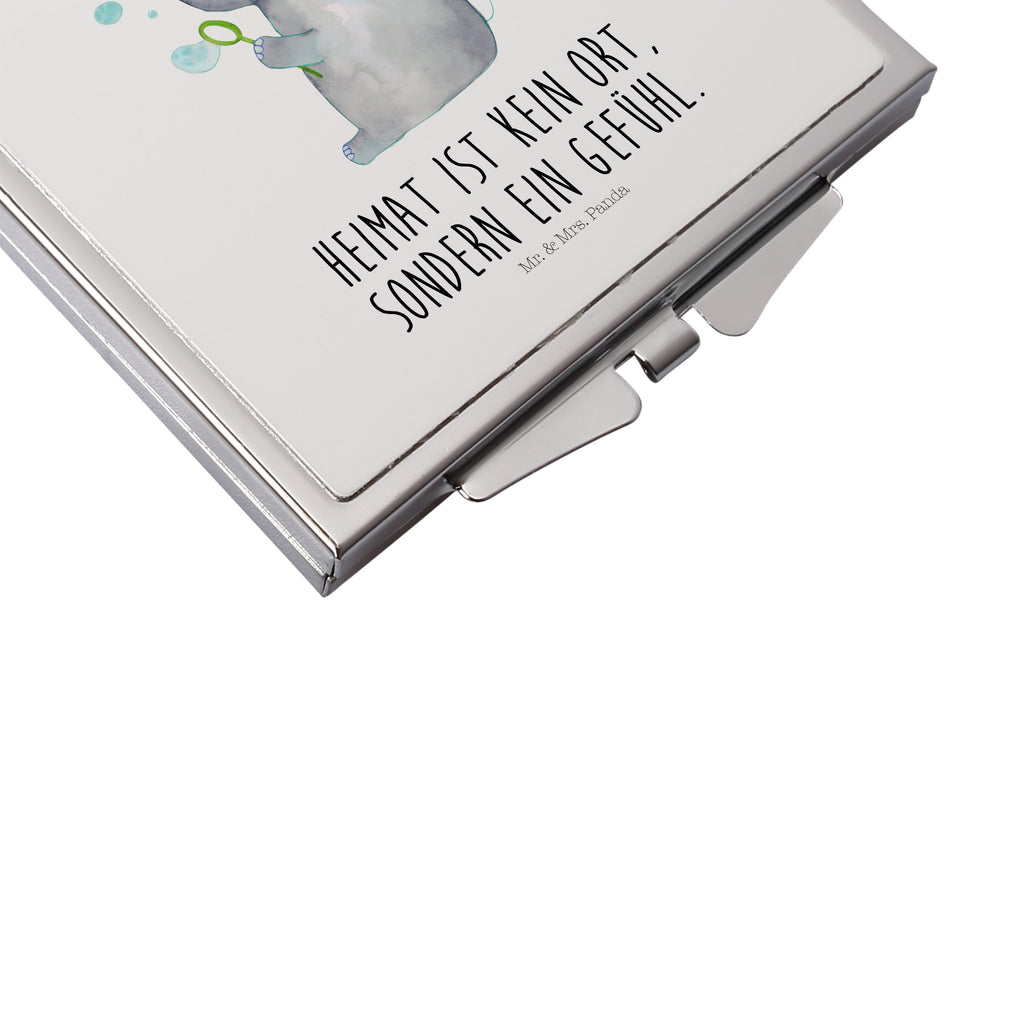 Handtaschenspiegel quadratisch Elefant Seifenblasen Spiegel, Handtasche, Quadrat, silber, schminken, Schminkspiegel, Tiermotive, Gute Laune, lustige Sprüche, Tiere, Elefant, Elefanten, Dickhäter, Rüsseltier, Seifenblasen, Liebe, Heimat, Gefühl. Daheim, Liebesbeweis, Liebesspruch