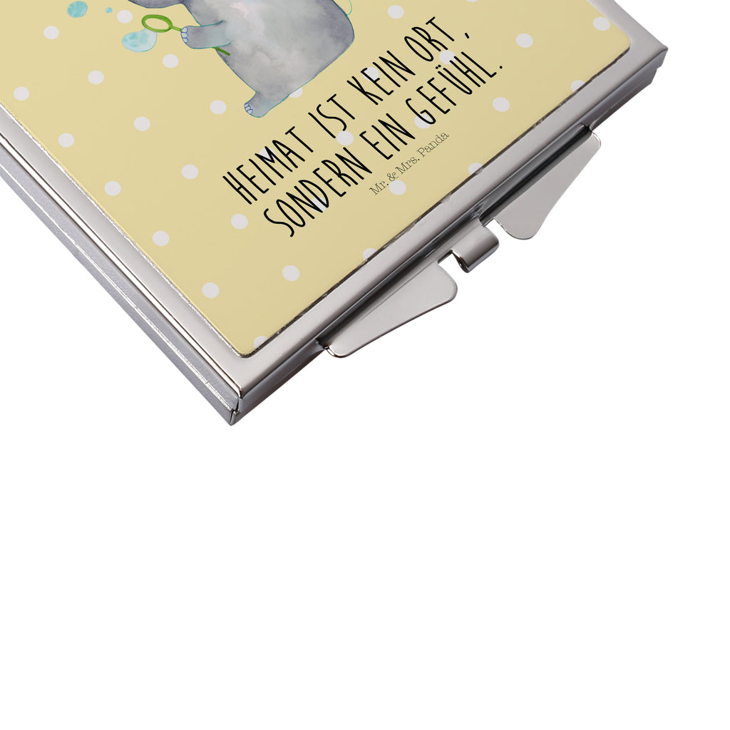 Handtaschenspiegel quadratisch Elefant Seifenblasen Spiegel, Handtasche, Quadrat, silber, schminken, Schminkspiegel, Tiermotive, Gute Laune, lustige Sprüche, Tiere, Elefant, Elefanten, Dickhäter, Rüsseltier, Seifenblasen, Liebe, Heimat, Gefühl. Daheim, Liebesbeweis, Liebesspruch