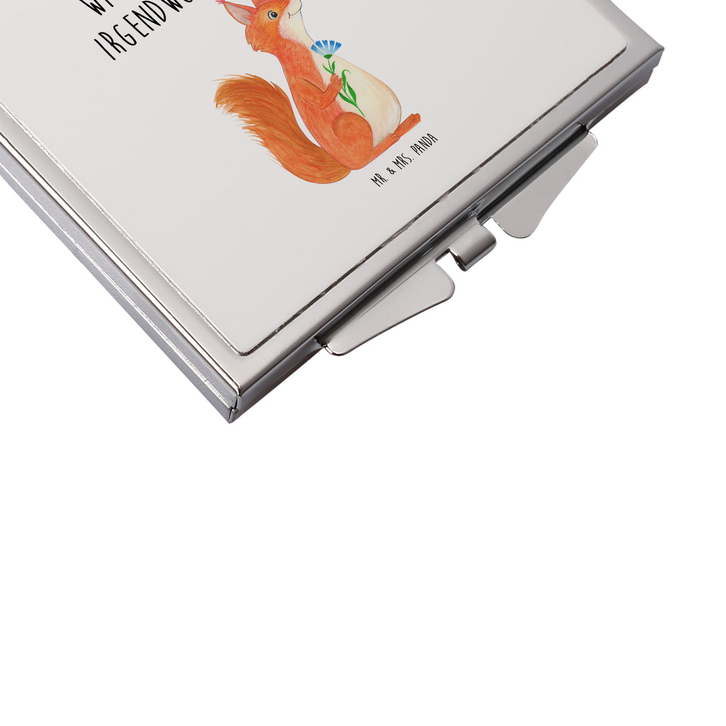 Handtaschenspiegel quadratisch Eichhörnchen Blume Spiegel, Handtasche, Quadrat, silber, schminken, Schminkspiegel, Tiermotive, Gute Laune, lustige Sprüche, Tiere, Eichhörnchen, Eichhorn, Spruch positiv, Lachen, Spaß, Motivation Sprüche, Motivation Bilder, glücklich Spruch, Spruch Deko