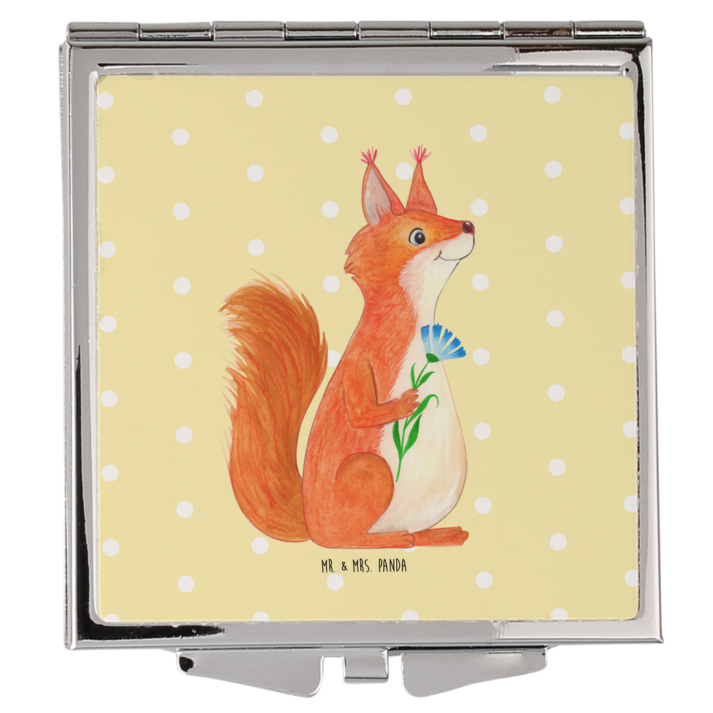 Handtaschenspiegel quadratisch Eichhörnchen Blume Spiegel, Handtasche, Quadrat, silber, schminken, Schminkspiegel, Tiermotive, Gute Laune, lustige Sprüche, Tiere, Eichhörnchen, Eichhorn, Spruch positiv, Lachen, Spaß, Motivation Sprüche, Motivation Bilder, glücklich Spruch, Spruch Deko
