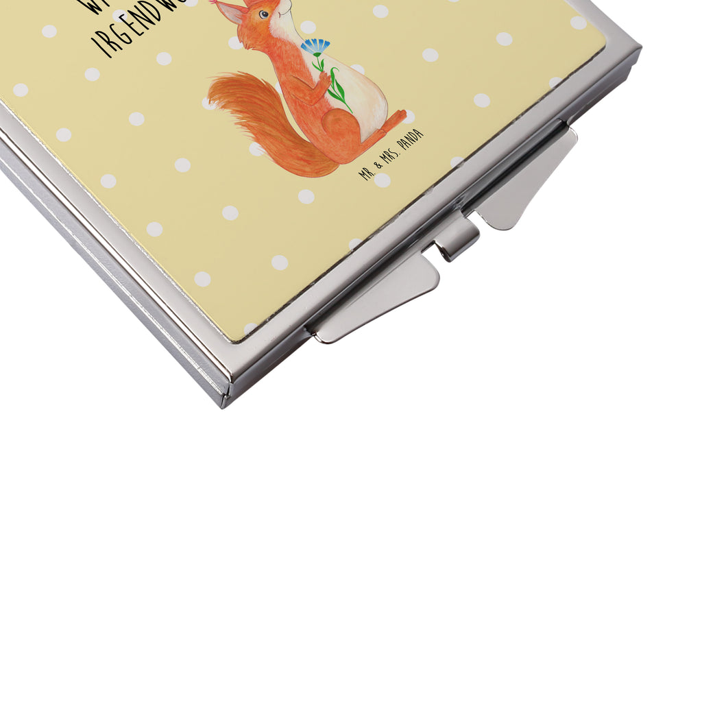 Handtaschenspiegel quadratisch Eichhörnchen Blume Spiegel, Handtasche, Quadrat, silber, schminken, Schminkspiegel, Tiermotive, Gute Laune, lustige Sprüche, Tiere, Eichhörnchen, Eichhorn, Spruch positiv, Lachen, Spaß, Motivation Sprüche, Motivation Bilder, glücklich Spruch, Spruch Deko