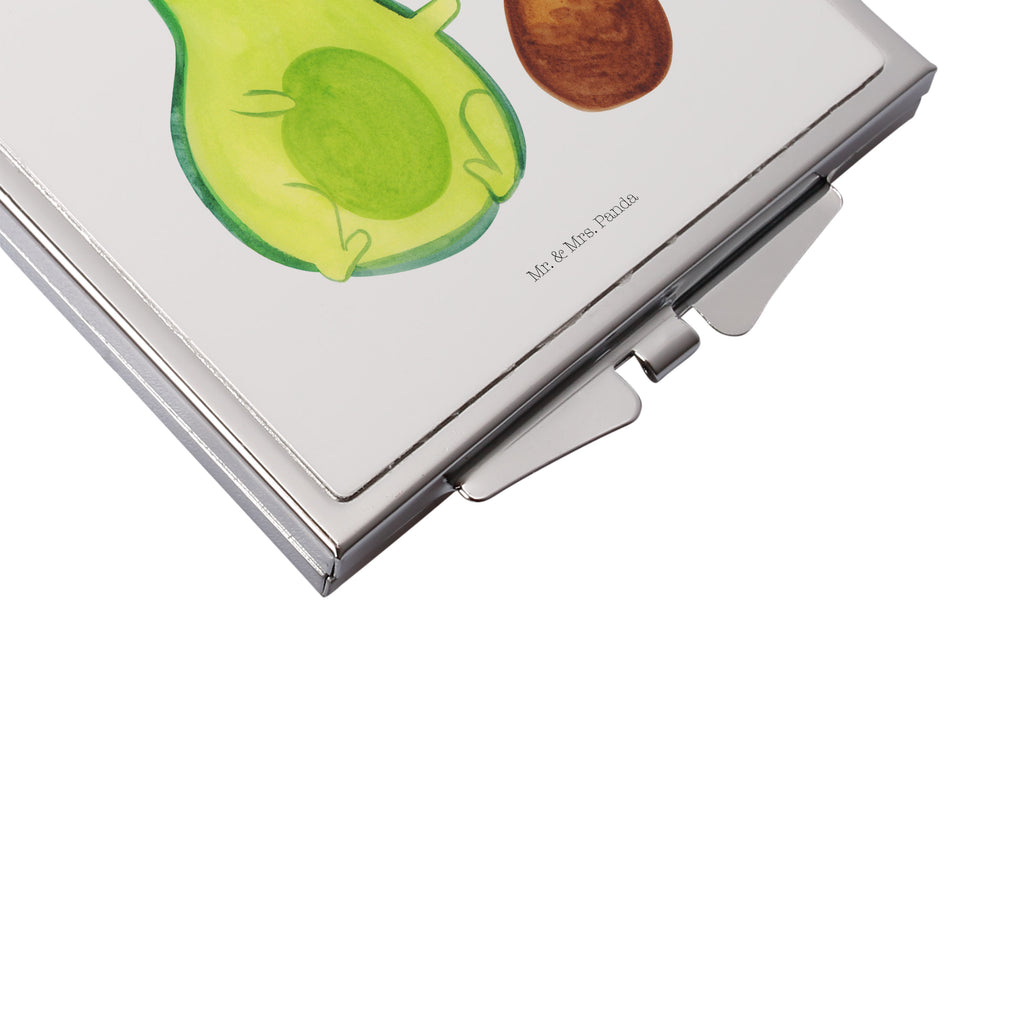 Handtaschenspiegel quadratisch Avocado rollt Kern Spiegel, Handtasche, Quadrat, silber, schminken, Schminkspiegel, Avocado, Veggie, Vegan, Gesund, Avocados, Schwanger, Geburt, Geburtstag, Säugling, Kind, erstes Kind, zur Geburt, Schwangerschaft, Babyparty, Baby, große Liebe, Liebe, Love