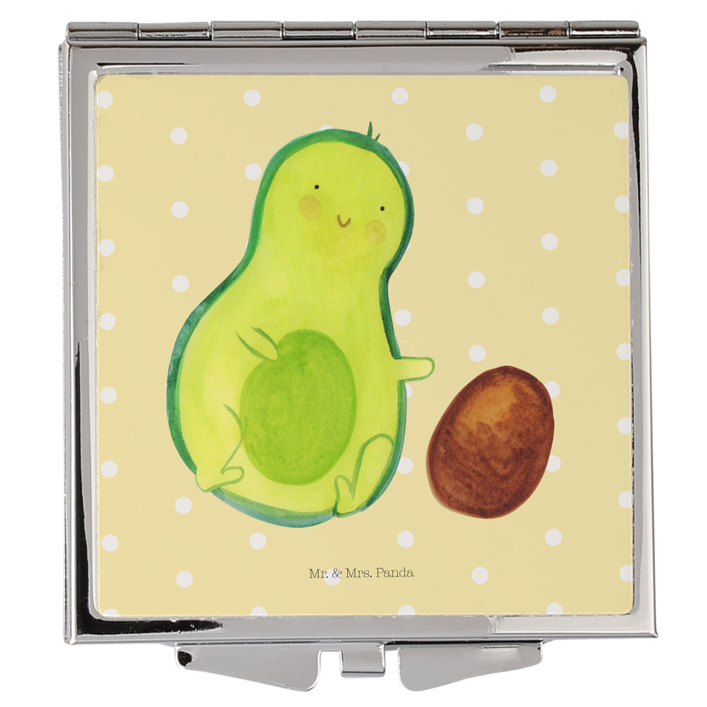 Handtaschenspiegel quadratisch Avocado rollt Kern Spiegel, Handtasche, Quadrat, silber, schminken, Schminkspiegel, Avocado, Veggie, Vegan, Gesund, Avocados, Schwanger, Geburt, Geburtstag, Säugling, Kind, erstes Kind, zur Geburt, Schwangerschaft, Babyparty, Baby, große Liebe, Liebe, Love