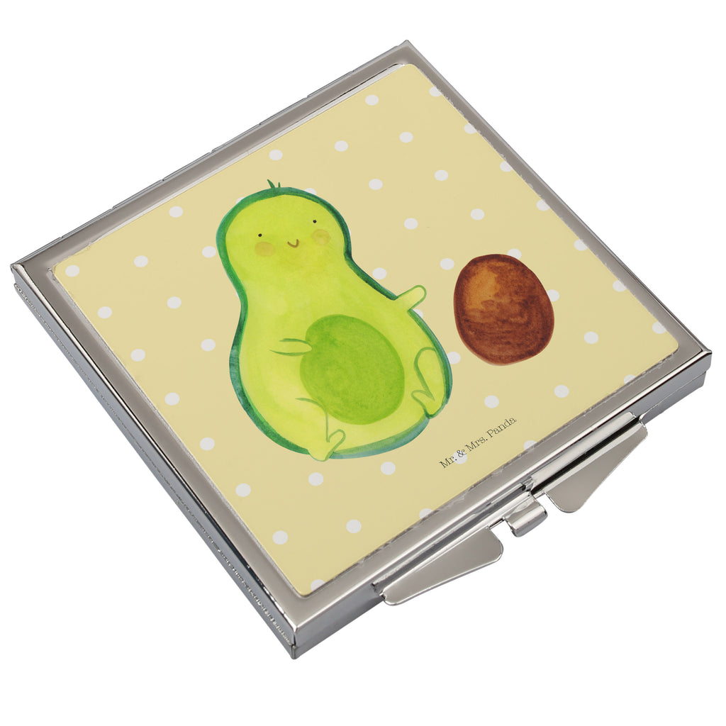 Handtaschenspiegel quadratisch Avocado rollt Kern Spiegel, Handtasche, Quadrat, silber, schminken, Schminkspiegel, Avocado, Veggie, Vegan, Gesund, Avocados, Schwanger, Geburt, Geburtstag, Säugling, Kind, erstes Kind, zur Geburt, Schwangerschaft, Babyparty, Baby, große Liebe, Liebe, Love