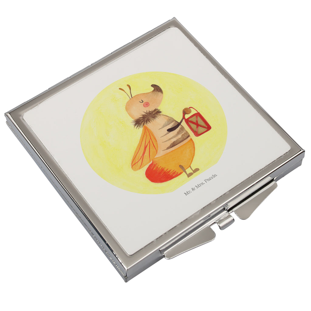 Handtaschenspiegel quadratisch Glühwürmchen Spiegel, Handtasche, Quadrat, silber, schminken, Schminkspiegel, Tiermotive, Gute Laune, lustige Sprüche, Tiere, Glühwürmchen, Glühwurm, Falter, Liebe, Leuchten, magisch, Liebesbeweis, Lieblingsmensch, Verlobung, Heiratsantrag, Jahrestag, Liebesspruch