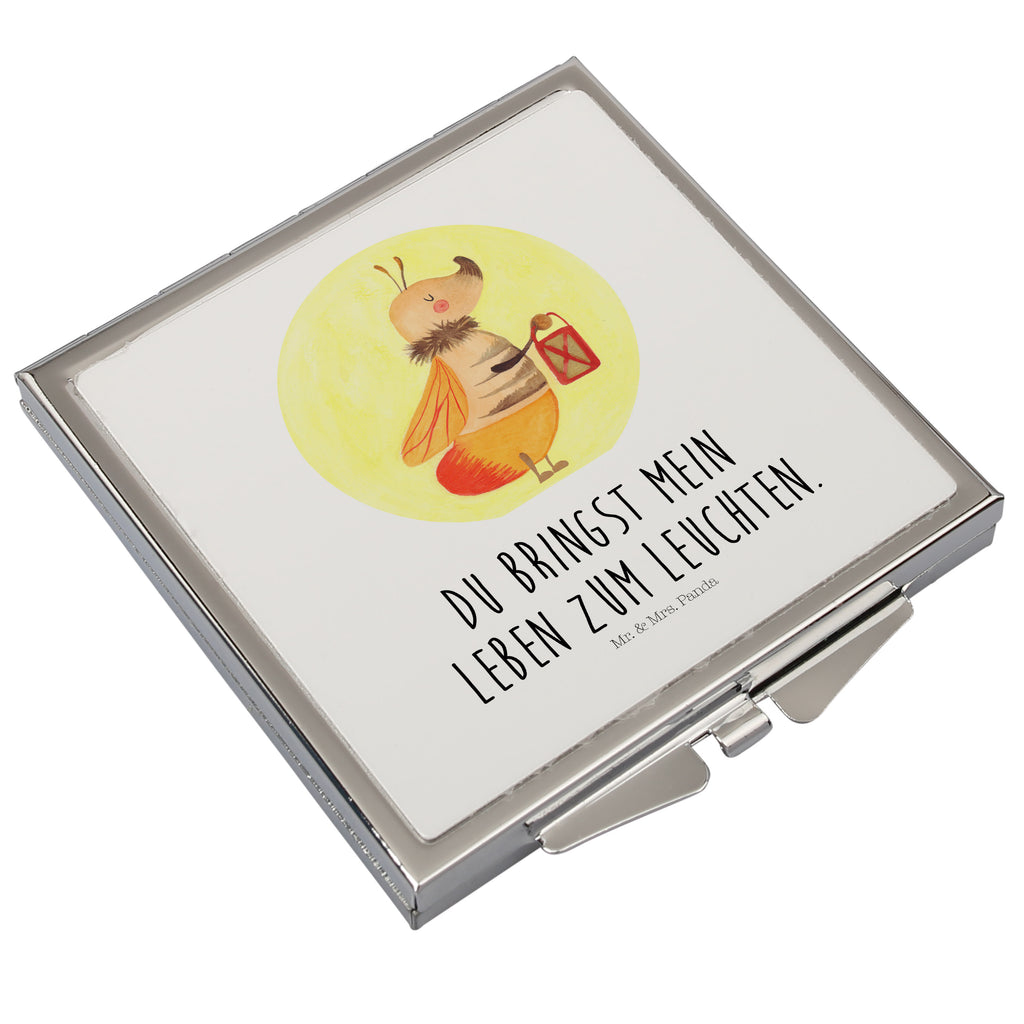 Handtaschenspiegel quadratisch Glühwürmchen Spiegel, Handtasche, Quadrat, silber, schminken, Schminkspiegel, Tiermotive, Gute Laune, lustige Sprüche, Tiere, Glühwürmchen, Glühwurm, Falter, Liebe, Leuchten, magisch, Liebesbeweis, Lieblingsmensch, Verlobung, Heiratsantrag, Jahrestag, Liebesspruch