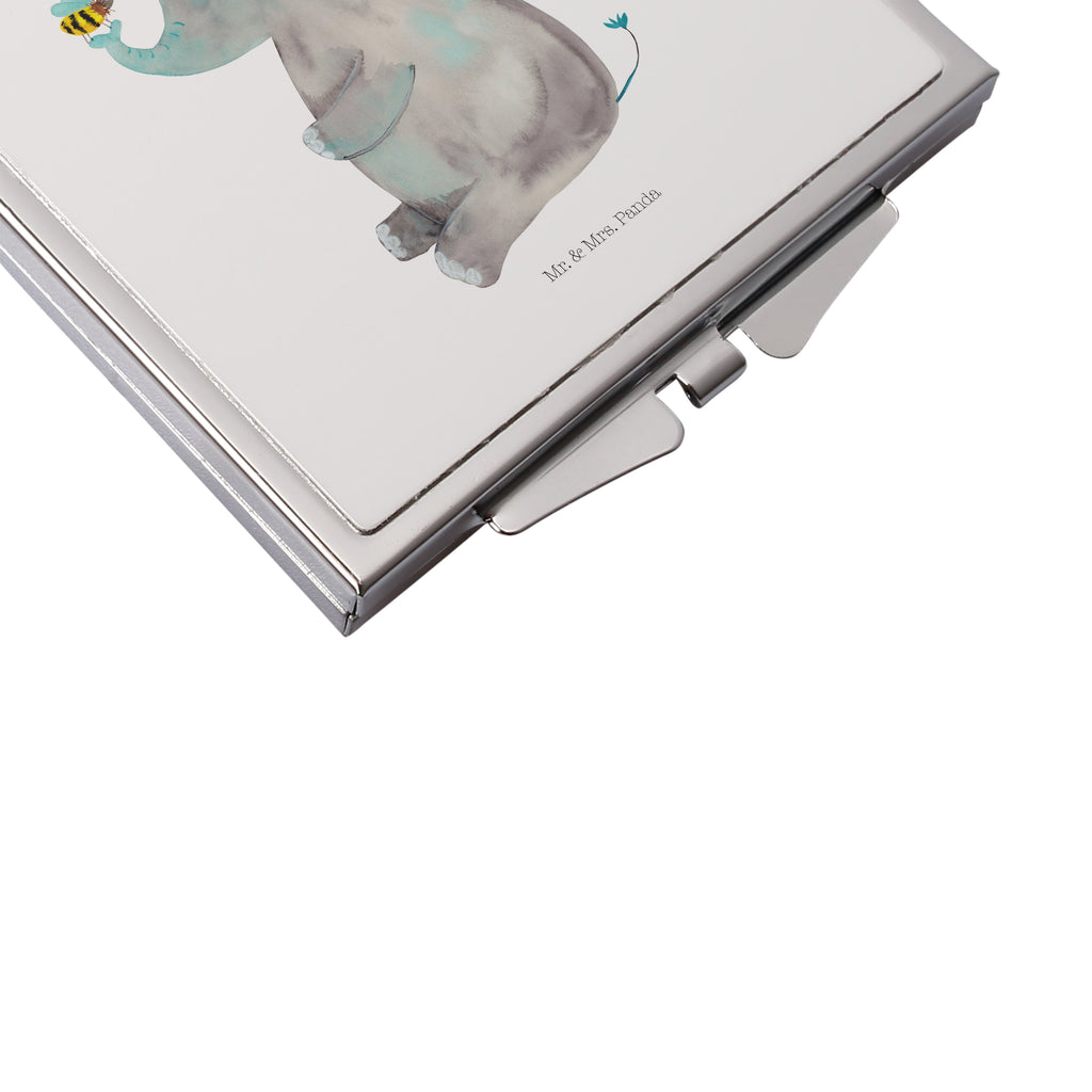 Handtaschenspiegel quadratisch Elefant & Biene Spiegel, Handtasche, Quadrat, silber, schminken, Schminkspiegel, Tiermotive, Gute Laune, lustige Sprüche, Tiere, Elefant, Biene, Liebe, Liebesbeweis, Jahrestag, Liebesgeschenk, Heiratsantrag, Hochzeitsgeschenk, Liebesspruch