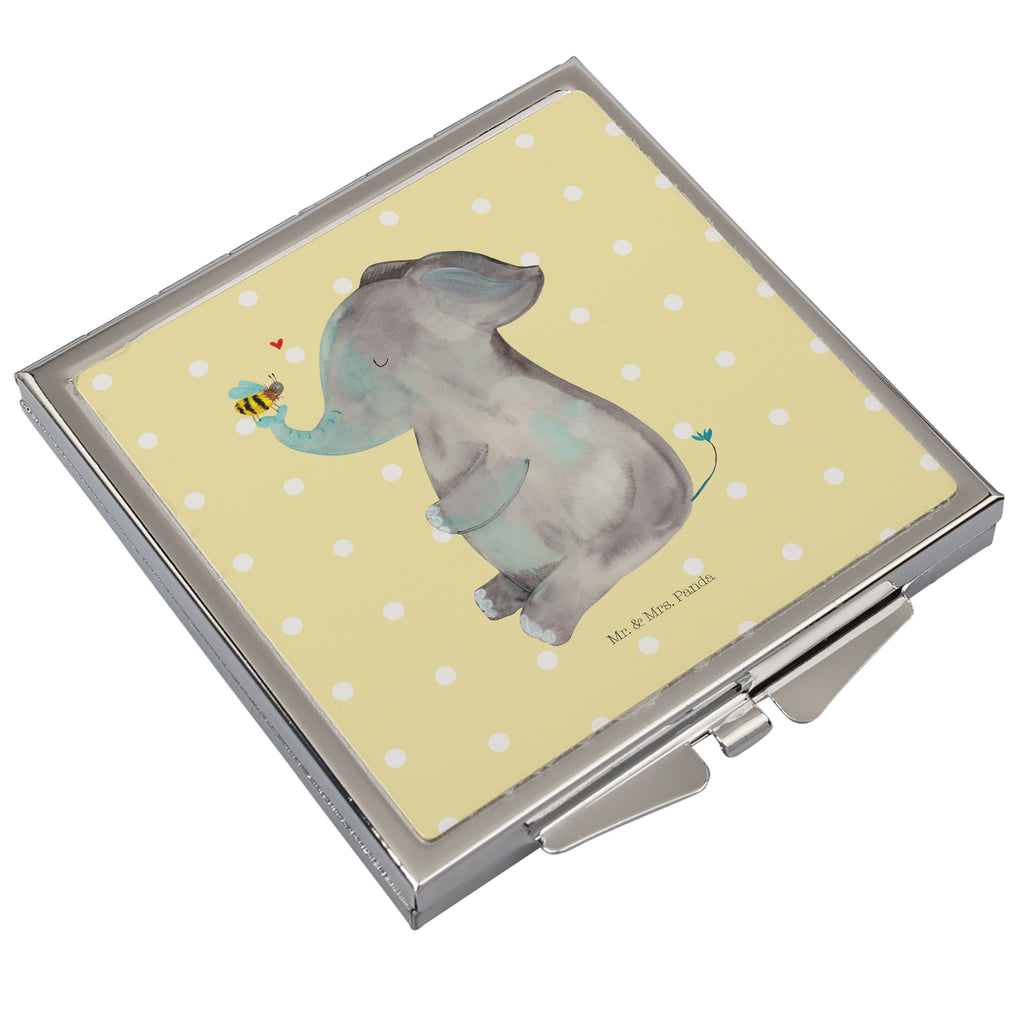 Handtaschenspiegel quadratisch Elefant & Biene Spiegel, Handtasche, Quadrat, silber, schminken, Schminkspiegel, Tiermotive, Gute Laune, lustige Sprüche, Tiere, Elefant, Biene, Liebe, Liebesbeweis, Jahrestag, Liebesgeschenk, Heiratsantrag, Hochzeitsgeschenk, Liebesspruch