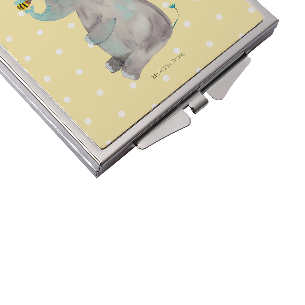 Handtaschenspiegel quadratisch Elefant & Biene Spiegel, Handtasche, Quadrat, silber, schminken, Schminkspiegel, Tiermotive, Gute Laune, lustige Sprüche, Tiere, Elefant, Biene, Liebe, Liebesbeweis, Jahrestag, Liebesgeschenk, Heiratsantrag, Hochzeitsgeschenk, Liebesspruch