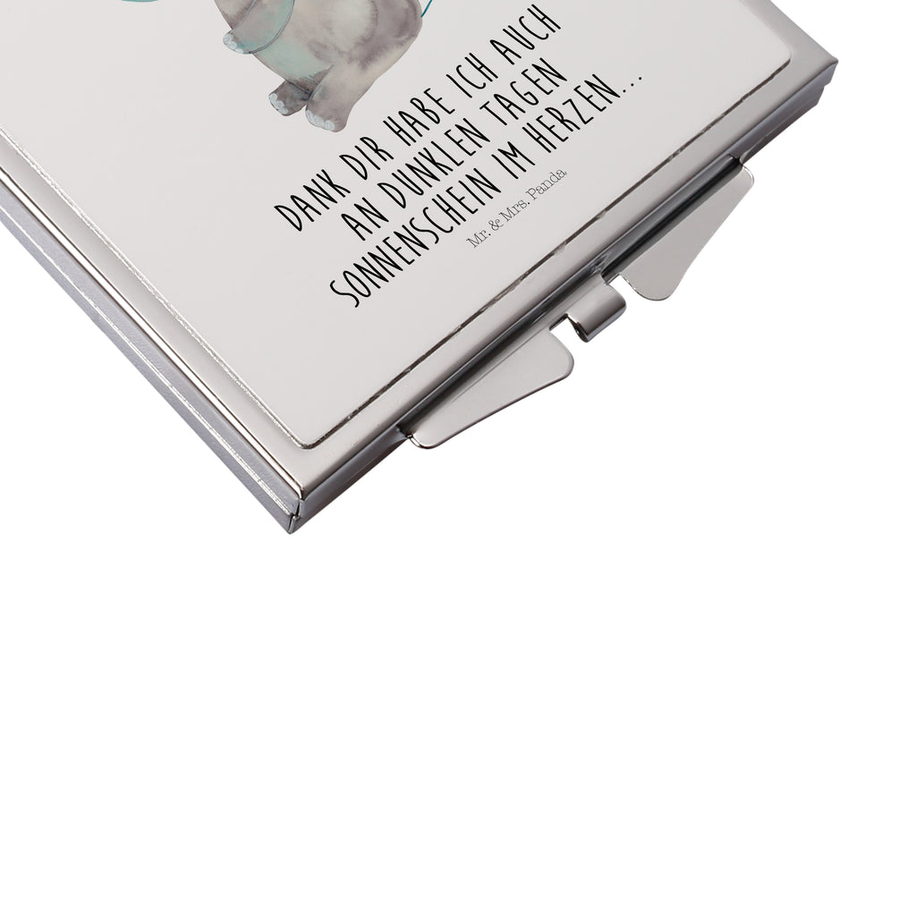 Handtaschenspiegel quadratisch Elefant & Biene Spiegel, Handtasche, Quadrat, silber, schminken, Schminkspiegel, Tiermotive, Gute Laune, lustige Sprüche, Tiere, Elefant, Biene, Liebe, Liebesbeweis, Jahrestag, Liebesgeschenk, Heiratsantrag, Hochzeitsgeschenk, Liebesspruch