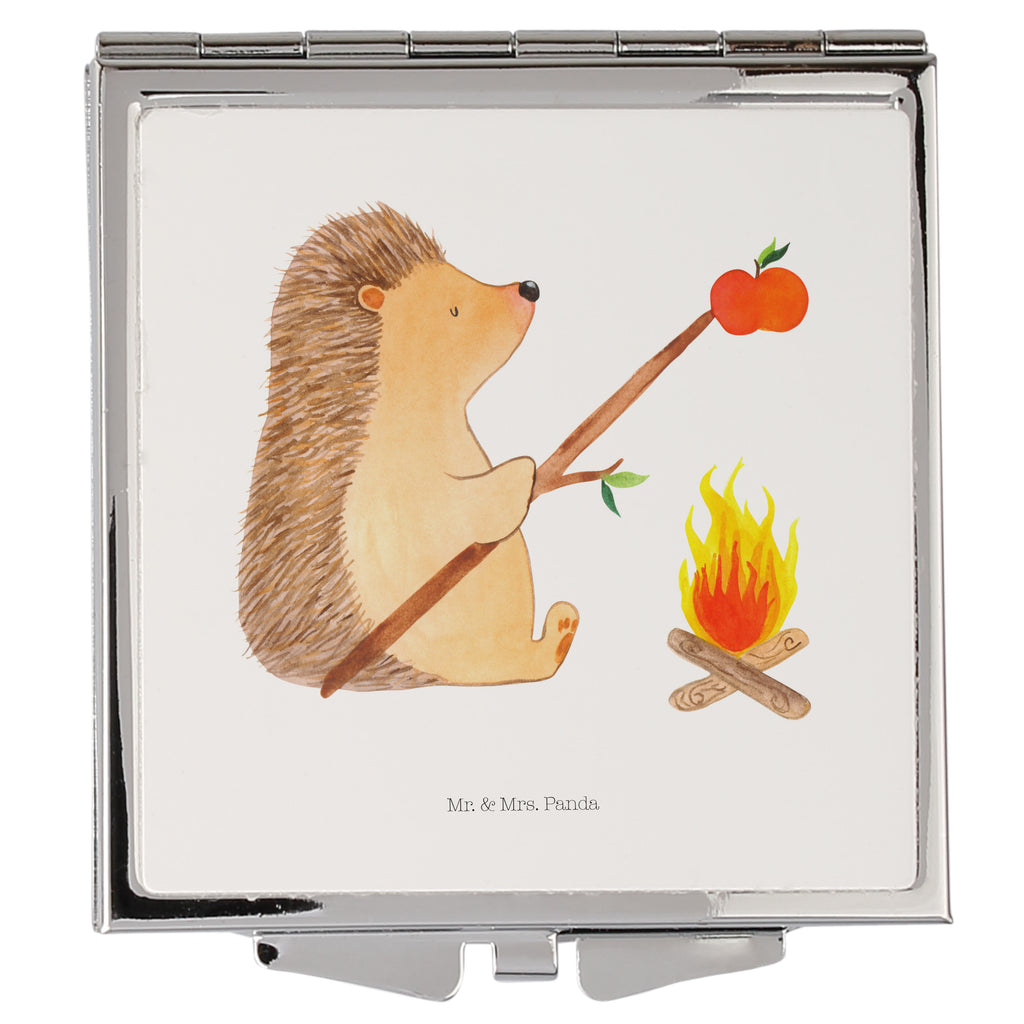 Handtaschenspiegel quadratisch Igel grillt Spiegel, Handtasche, Quadrat, silber, schminken, Schminkspiegel, Tiermotive, Gute Laune, lustige Sprüche, Tiere, Igel, Grillen, Ziele, Motivation, arbeitslos, Sinn des Lebens, Spruch