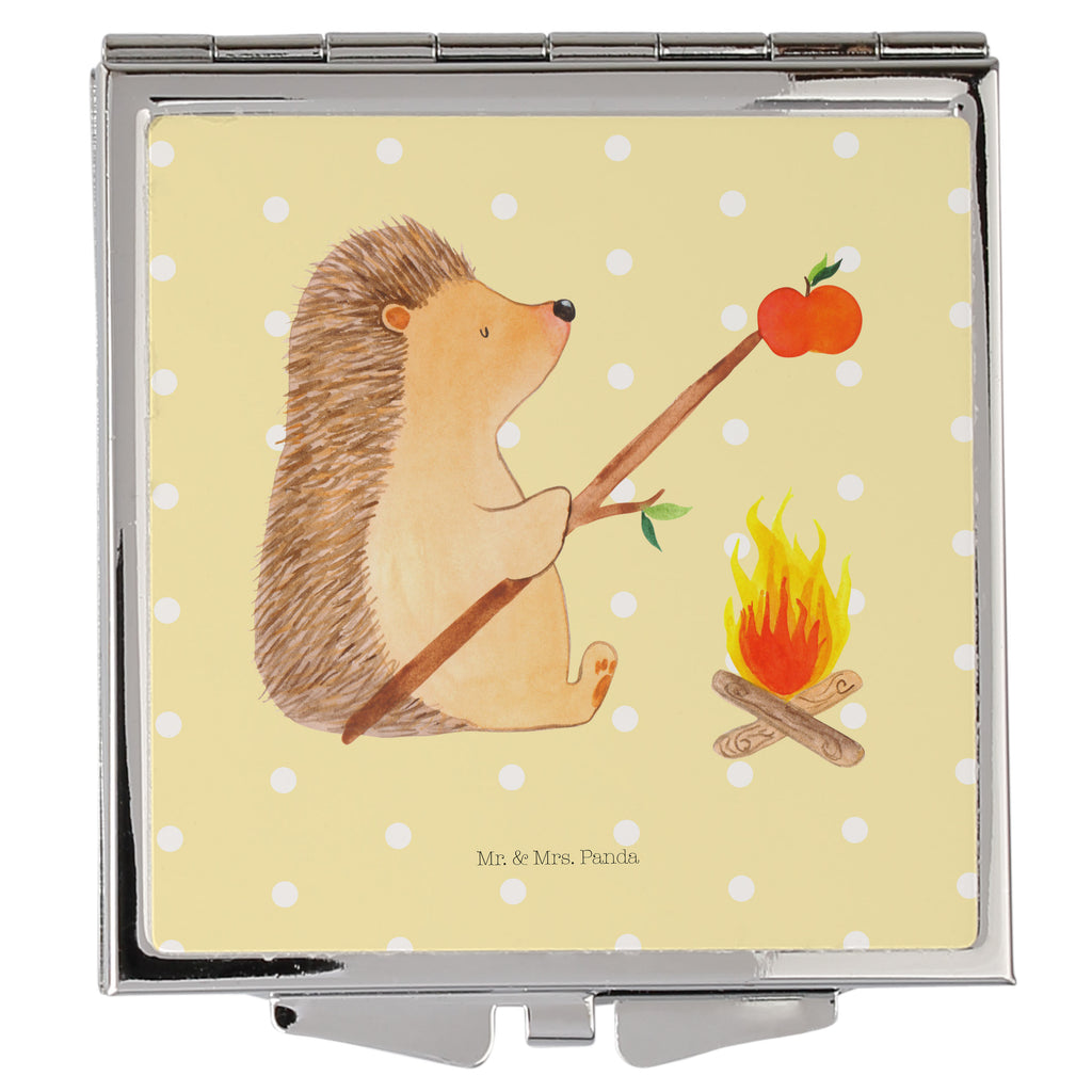Handtaschenspiegel quadratisch Igel grillt Spiegel, Handtasche, Quadrat, silber, schminken, Schminkspiegel, Tiermotive, Gute Laune, lustige Sprüche, Tiere, Igel, Grillen, Ziele, Motivation, arbeitslos, Sinn des Lebens, Spruch