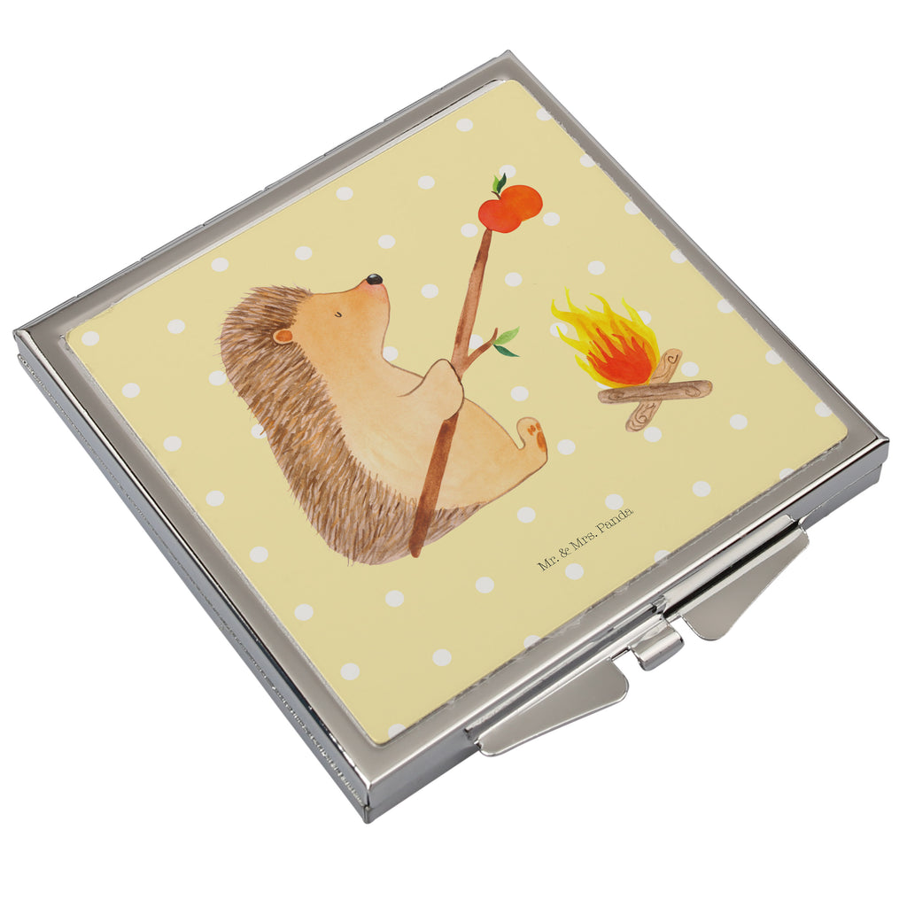 Handtaschenspiegel quadratisch Igel grillt Spiegel, Handtasche, Quadrat, silber, schminken, Schminkspiegel, Tiermotive, Gute Laune, lustige Sprüche, Tiere, Igel, Grillen, Ziele, Motivation, arbeitslos, Sinn des Lebens, Spruch