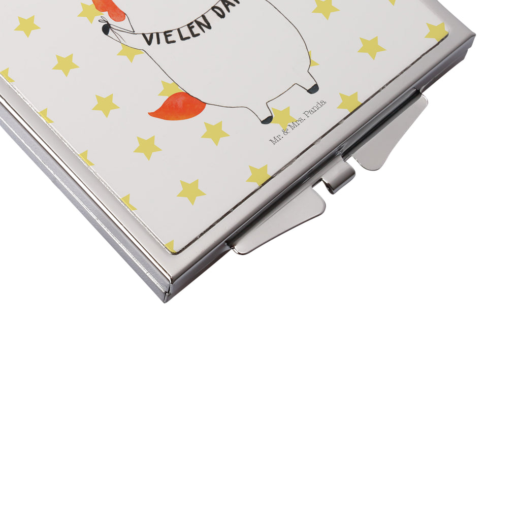 Handtaschenspiegel quadratisch Einhorn Vielen Dank Spiegel, Handtasche, Quadrat, silber, schminken, Schminkspiegel, Einhorn, Einhörner, Einhorn Deko, Pegasus, Unicorn, Danke, vielen Dank, Dankeschön, Danksagung