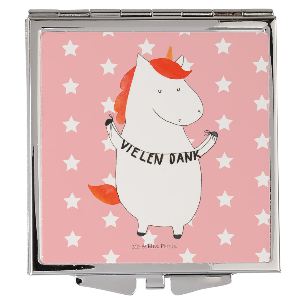 Handtaschenspiegel quadratisch Einhorn Vielen Dank Spiegel, Handtasche, Quadrat, silber, schminken, Schminkspiegel, Einhorn, Einhörner, Einhorn Deko, Pegasus, Unicorn, Danke, vielen Dank, Dankeschön, Danksagung