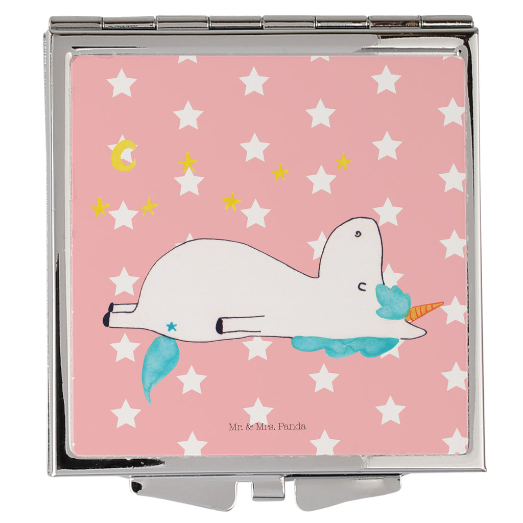 Handtaschenspiegel quadratisch Einhorn Sternenhimmel Spiegel, Handtasche, Quadrat, silber, schminken, Schminkspiegel, Einhorn, Einhörner, Einhorn Deko, Pegasus, Unicorn, Sterne, Dachschaden, Verrückt, Sternenhimmel