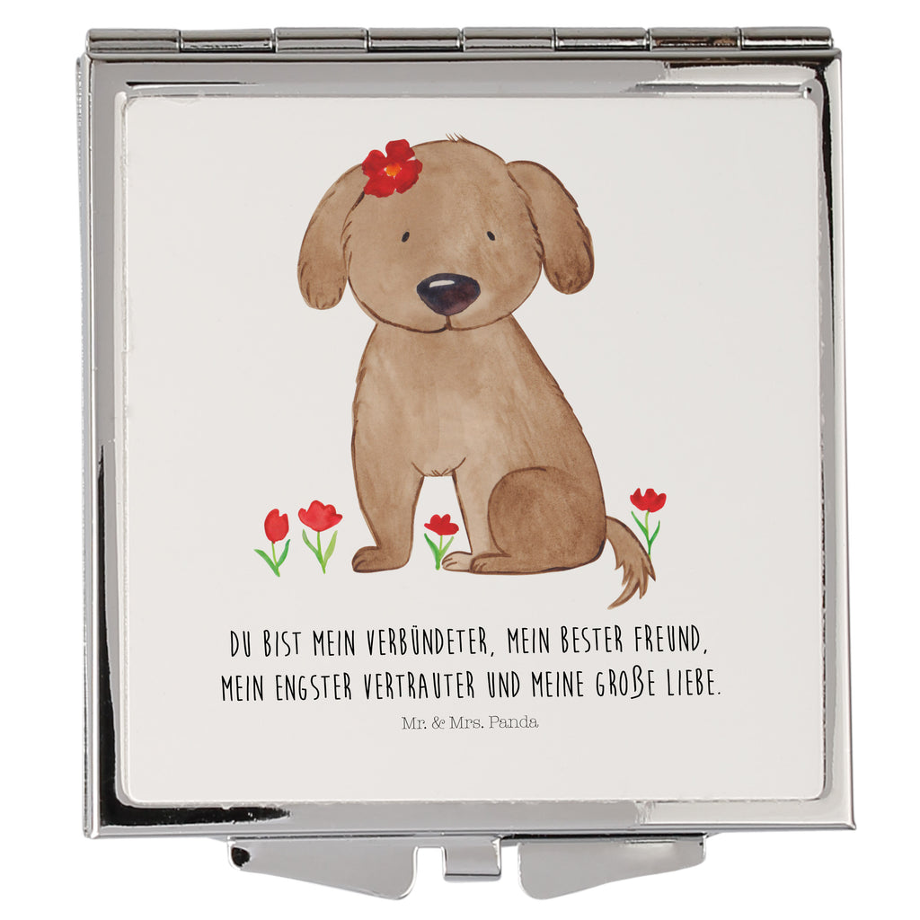 Handtaschenspiegel quadratisch Hund Hundedame Spiegel, Handtasche, Quadrat, silber, schminken, Schminkspiegel, Hund, Hundemotiv, Haustier, Hunderasse, Tierliebhaber, Hundebesitzer, Sprüche, Hunde, Hundeliebe, Hundeglück, Liebe, Frauchen