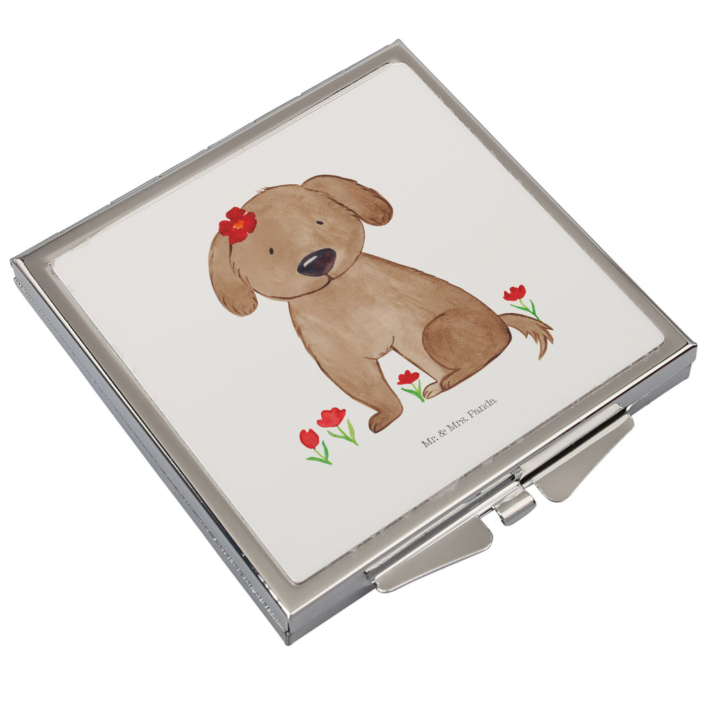 Handtaschenspiegel quadratisch Hund Hundedame Spiegel, Handtasche, Quadrat, silber, schminken, Schminkspiegel, Hund, Hundemotiv, Haustier, Hunderasse, Tierliebhaber, Hundebesitzer, Sprüche, Hunde, Hundeliebe, Hundeglück, Liebe, Frauchen