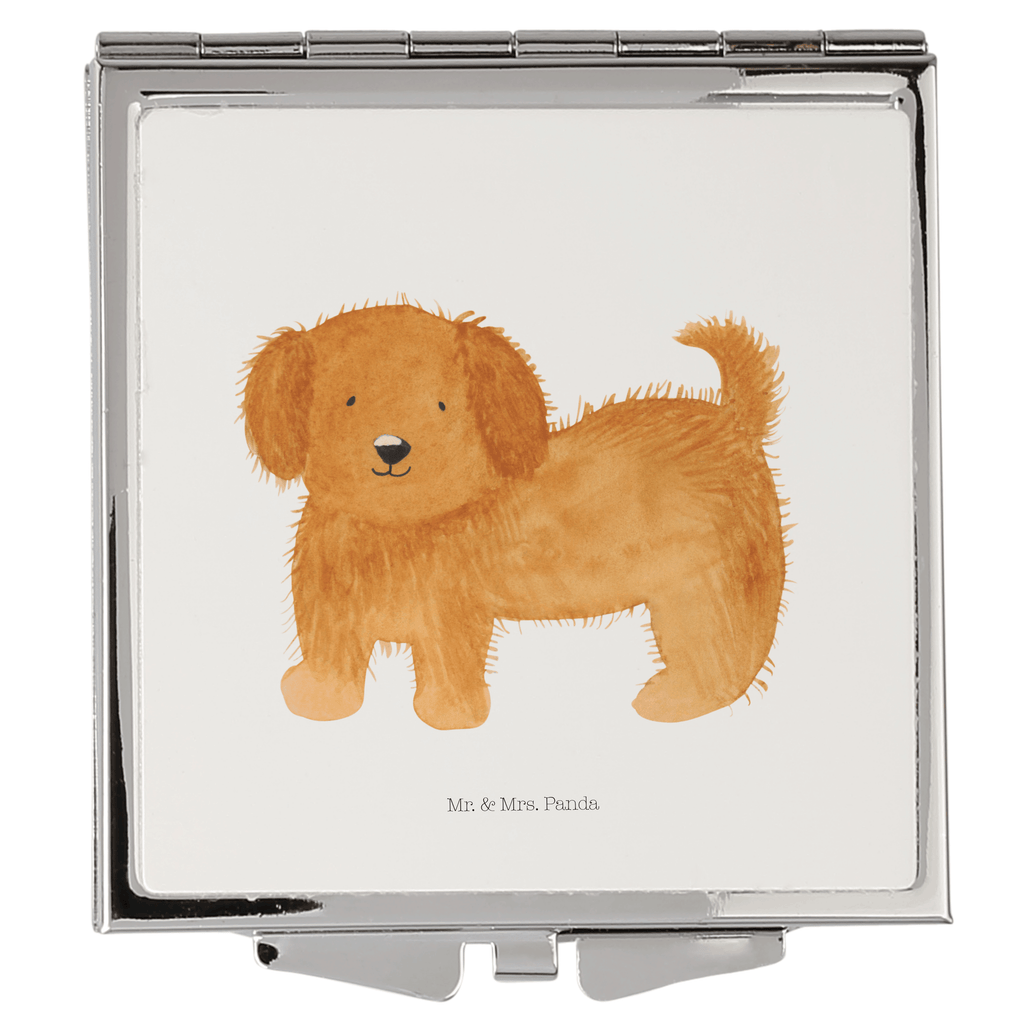Handtaschenspiegel quadratisch Hund flauschig Spiegel, Handtasche, Quadrat, silber, schminken, Schminkspiegel, Hund, Hundemotiv, Haustier, Hunderasse, Tierliebhaber, Hundebesitzer, Sprüche, Hunde, Frauchen, Hundemama, Hundeliebe