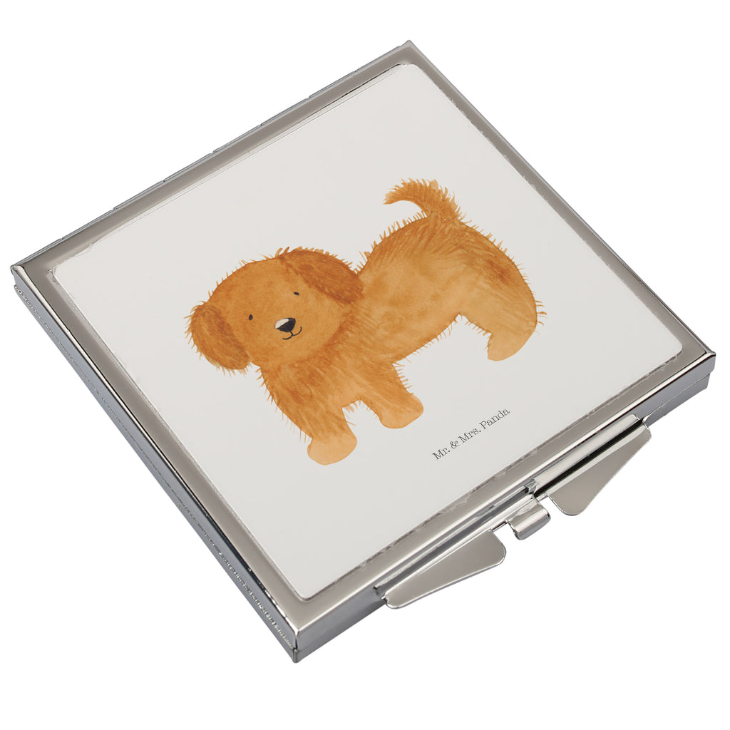 Handtaschenspiegel quadratisch Hund flauschig Spiegel, Handtasche, Quadrat, silber, schminken, Schminkspiegel, Hund, Hundemotiv, Haustier, Hunderasse, Tierliebhaber, Hundebesitzer, Sprüche, Hunde, Frauchen, Hundemama, Hundeliebe
