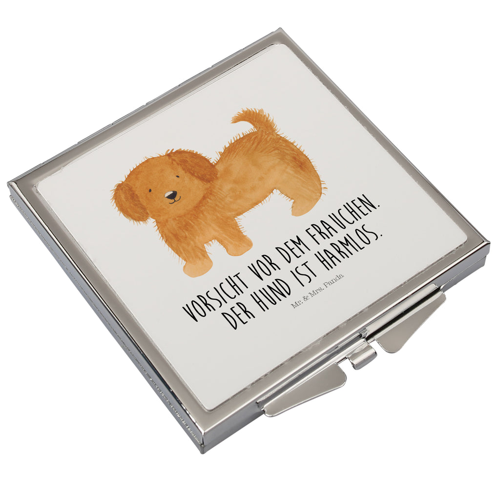 Handtaschenspiegel quadratisch Hund flauschig Spiegel, Handtasche, Quadrat, silber, schminken, Schminkspiegel, Hund, Hundemotiv, Haustier, Hunderasse, Tierliebhaber, Hundebesitzer, Sprüche, Hunde, Frauchen, Hundemama, Hundeliebe