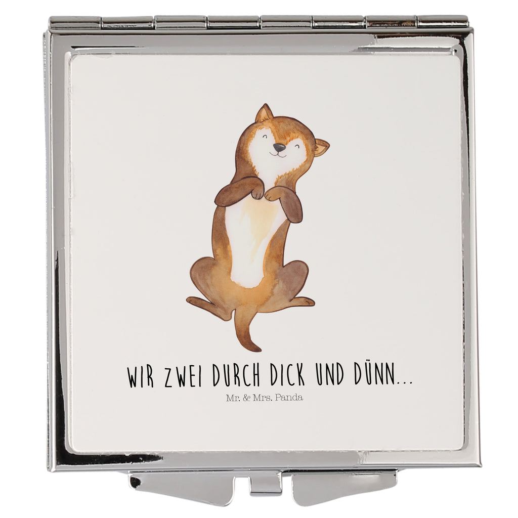 Handtaschenspiegel quadratisch Hund Bauchkraulen Spiegel, Handtasche, Quadrat, silber, schminken, Schminkspiegel, Hund, Hundemotiv, Haustier, Hunderasse, Tierliebhaber, Hundebesitzer, Sprüche, Hunde, Hundeliebe, Hundewelpe, Bauchkraulen