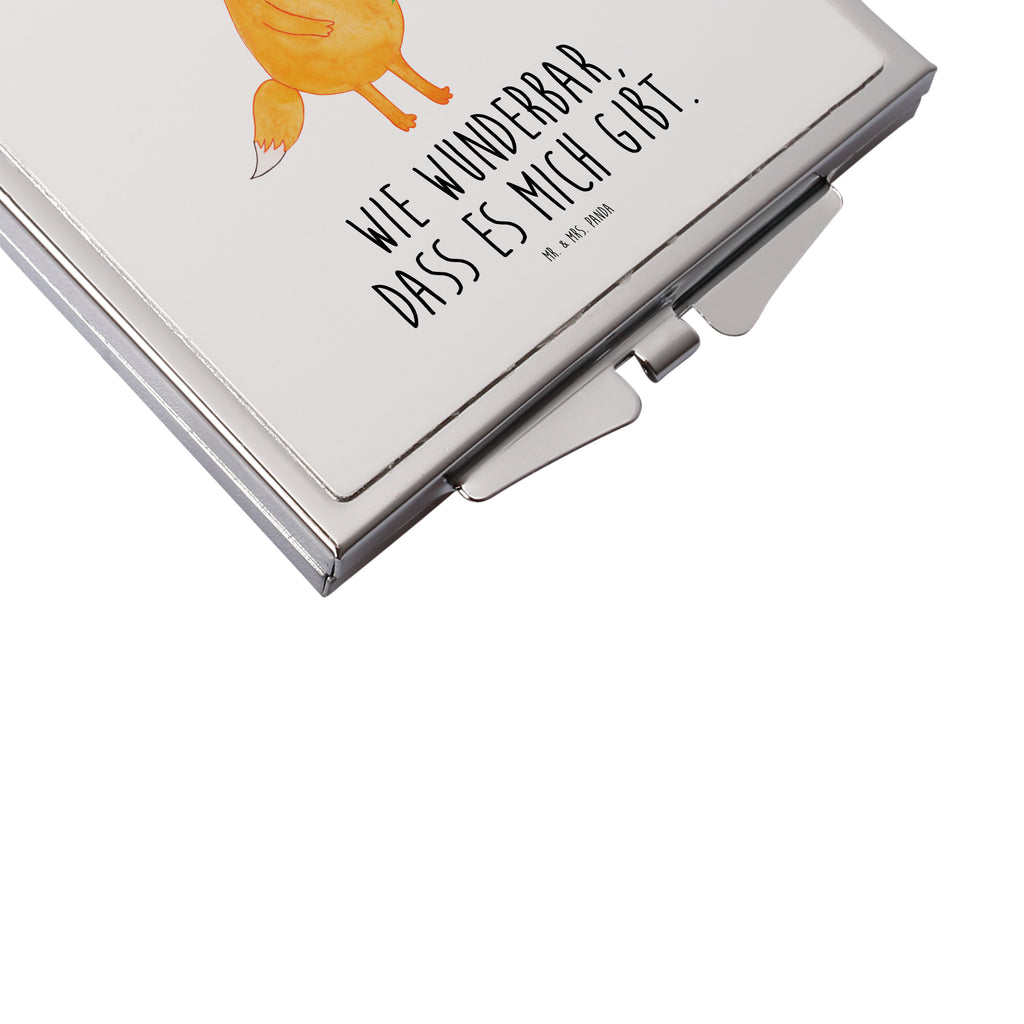 Handtaschenspiegel quadratisch Fuchs Blumenliebe Spiegel, Handtasche, Quadrat, silber, schminken, Schminkspiegel, Fuchs, Füchse, Fox, Liebe, Freundin, Fuchsmädchen, Blumenmädchen, Freundinnen, Liebesbeweis, Blume, Blumen, Motivation, Freude, ich, mich, Selbstliebe