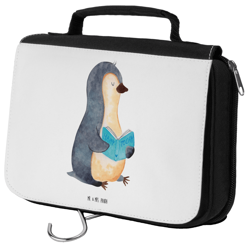 Kulturbeutel Pinguin Buch Kulturbeutel, Zum Aufhängen, Waschtasche, Kosmetiktasche, Damen, Herren, Aufbewahrungstasche, Schminktasche, Kosmetikbeutel, Organizer, Kulturtasche, Schminkutensil, Pinguin, Pinguine, Buch, Lesen, Bücherwurm, Nichtstun, Faulenzen, Ferien, Urlaub, Freizeit