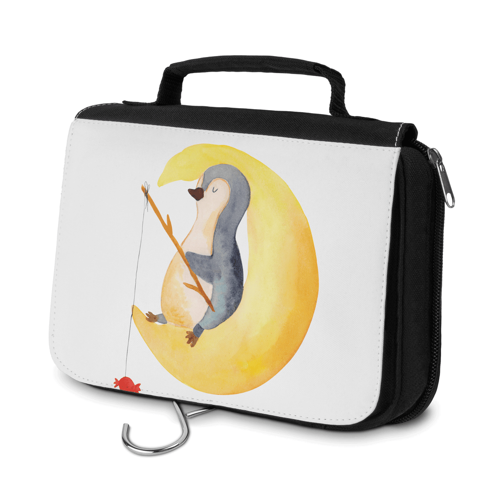 Kulturbeutel Pinguin Mond Kulturbeutel, Zum Aufhängen, Waschtasche, Kosmetiktasche, Damen, Herren, Aufbewahrungstasche, Schminktasche, Kosmetikbeutel, Organizer, Kulturtasche, Schminkutensil, Pinguin, Pinguine, Spruch, schlafen, Nachtruhe, Einschlafen, Schlafzimmer, Schlafstörungen, Gästezimmer