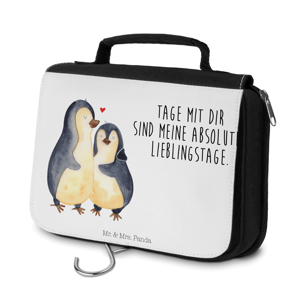 Kulturbeutel Pinguin umarmend Kulturbeutel, Zum Aufhängen, Waschtasche, Kosmetiktasche, Damen, Herren, Aufbewahrungstasche, Schminktasche, Kosmetikbeutel, Organizer, Kulturtasche, Schminkutensil, Pinguin, Liebe, Liebespaar, Liebesbeweis, Liebesgeschenk, Verlobung, Jahrestag, Hochzeitstag, Hochzeit, Hochzeitsgeschenk