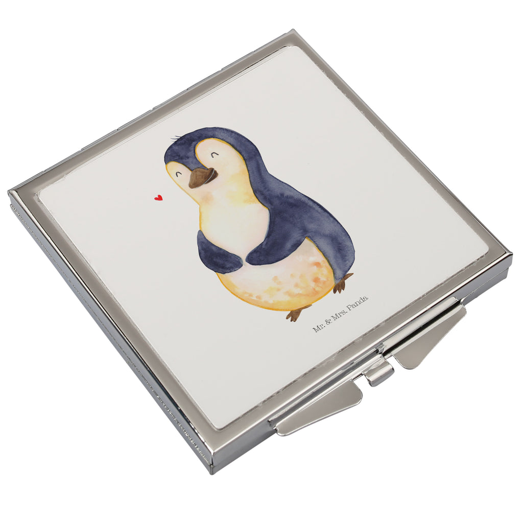 Handtaschenspiegel quadratisch Pinguin Diät Spiegel, Handtasche, Quadrat, silber, schminken, Schminkspiegel, Pinguin, Pinguine, Diät, Abnehmen, Abspecken, Gewicht, Motivation, Selbstliebe, Körperliebe, Selbstrespekt