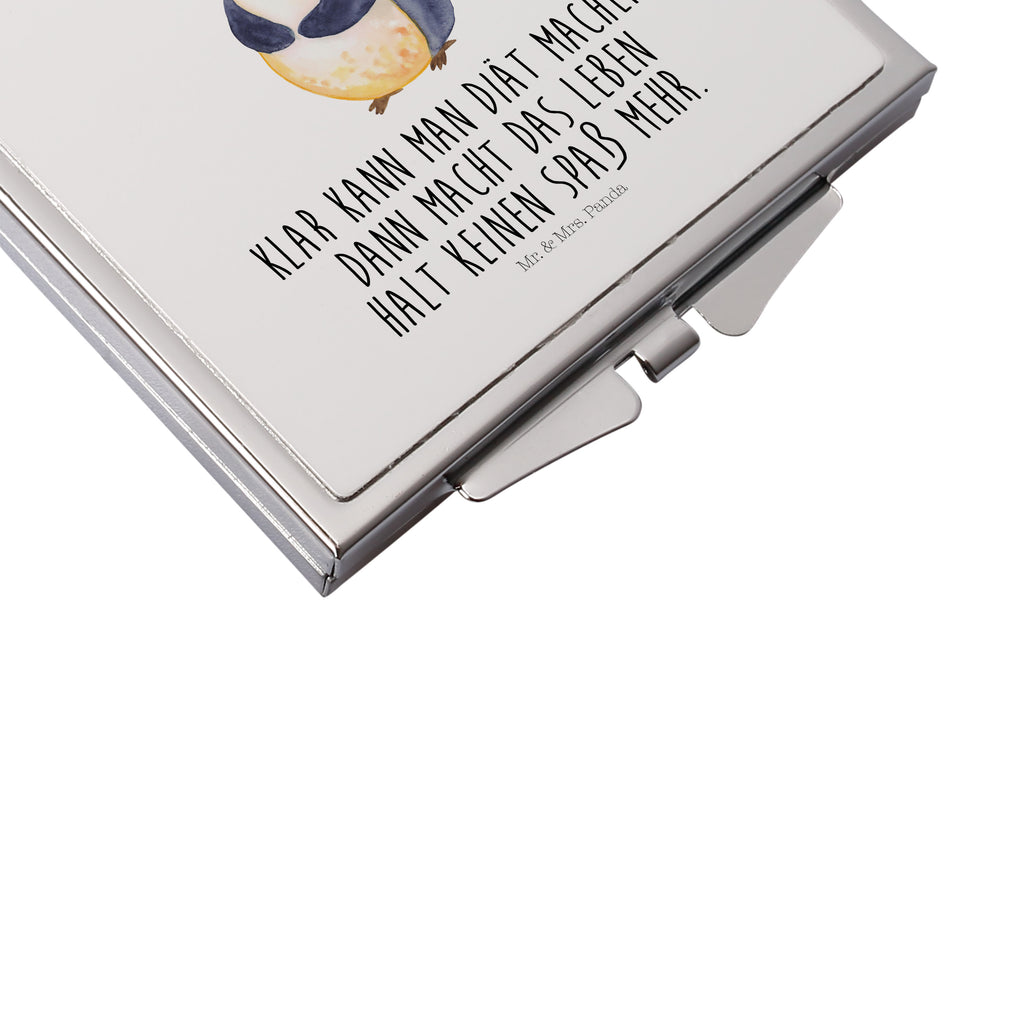 Handtaschenspiegel quadratisch Pinguin Diät Spiegel, Handtasche, Quadrat, silber, schminken, Schminkspiegel, Pinguin, Pinguine, Diät, Abnehmen, Abspecken, Gewicht, Motivation, Selbstliebe, Körperliebe, Selbstrespekt