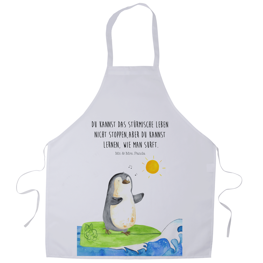 Kochschürze Pinguin Surfer Schürze, Backschürze, Küchenschürze, Grillschürze, Latzschürze, Pinguin, Pinguine, surfen, Surfer, Hawaii, Urlaub, Wellen, Wellen reiten, Portugal
