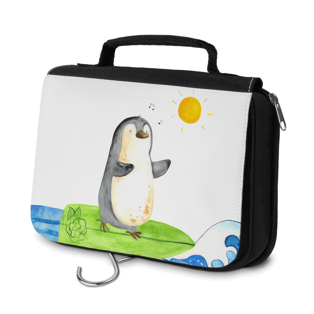 Kulturbeutel Pinguin Surfer Kulturbeutel, Zum Aufhängen, Waschtasche, Kosmetiktasche, Damen, Herren, Aufbewahrungstasche, Schminktasche, Kosmetikbeutel, Organizer, Kulturtasche, Schminkutensil, Pinguin, Pinguine, surfen, Surfer, Hawaii, Urlaub, Wellen, Wellen reiten, Portugal
