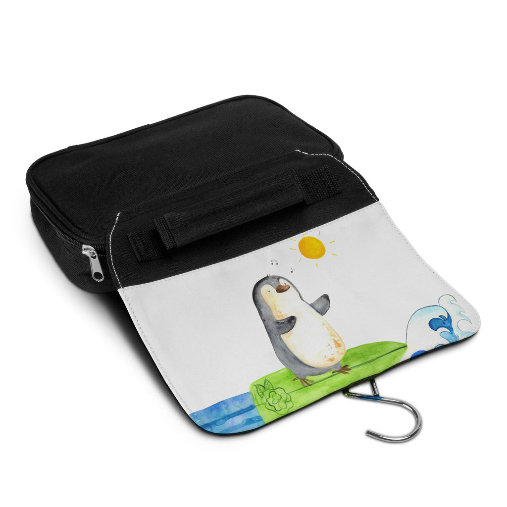 Kulturbeutel Pinguin Surfer Kulturbeutel, Zum Aufhängen, Waschtasche, Kosmetiktasche, Damen, Herren, Aufbewahrungstasche, Schminktasche, Kosmetikbeutel, Organizer, Kulturtasche, Schminkutensil, Pinguin, Pinguine, surfen, Surfer, Hawaii, Urlaub, Wellen, Wellen reiten, Portugal