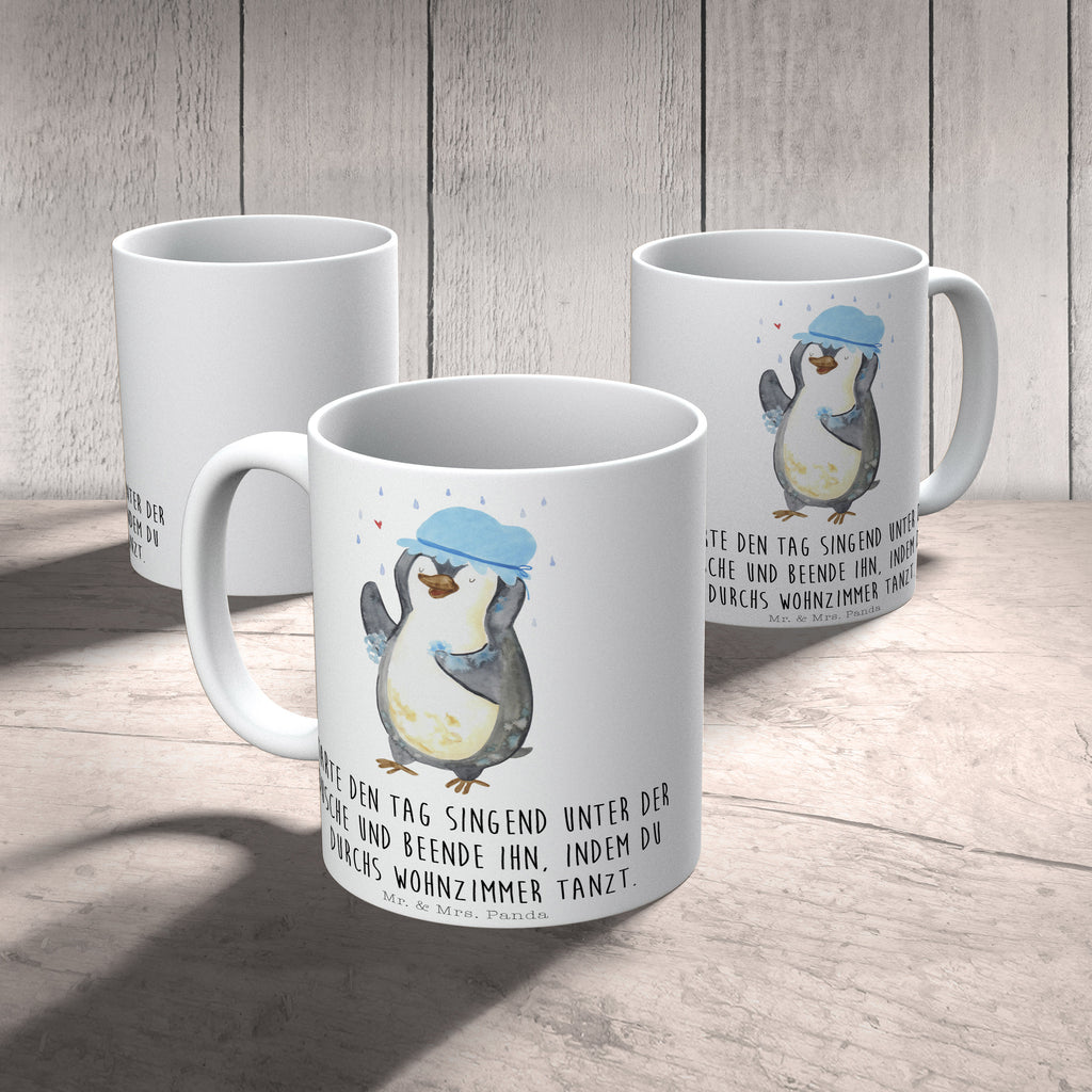Tasse Pinguin duscht