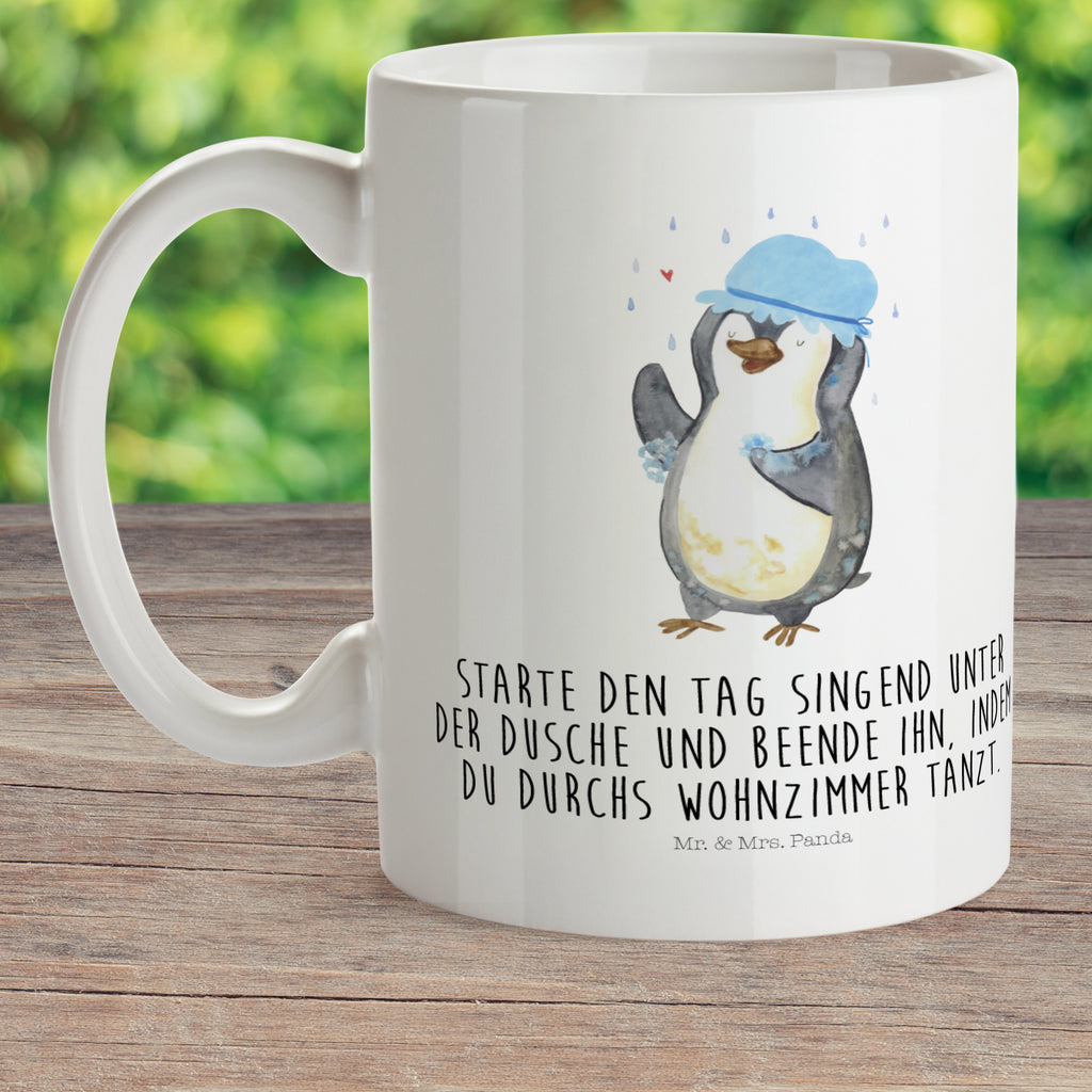 Kindertasse Pinguin duscht Kunststoff Tasse, Kindergarten, Tasse, Trinkbecher, Camping Becher, Kaffeetasse, Kunststoffbecher, Kindergartenbecher, Outdoorgeschirr, Kunststoffgeschirr, Reisebecher, Reisetasse, Kinderbecher, Pinguin, Pinguine, Dusche, duschen, Lebensmotto, Motivation, Neustart, Neuanfang, glücklich sein