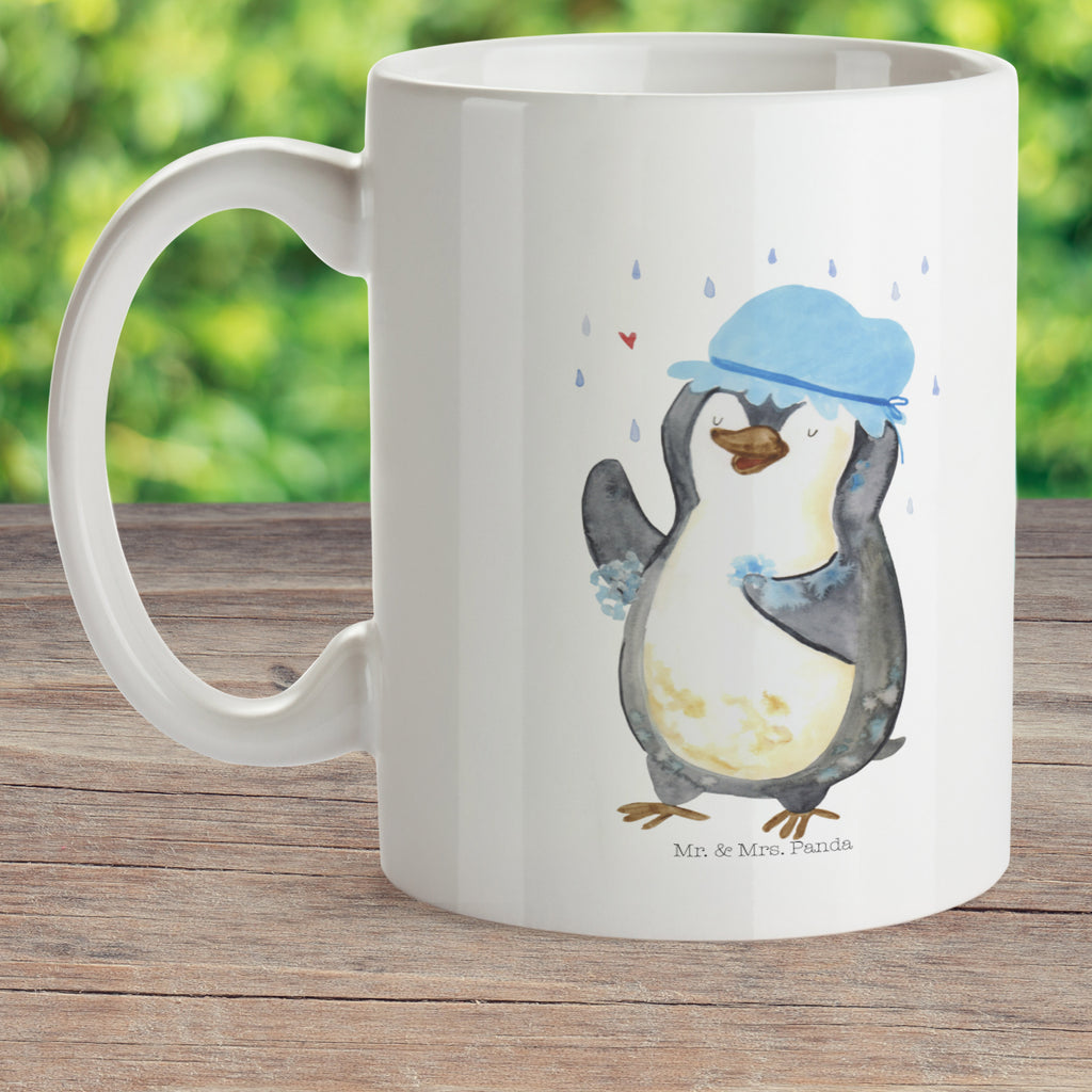 Kindertasse Pinguin duscht Kunststoff Tasse, Kindergarten, Tasse, Trinkbecher, Camping Becher, Kaffeetasse, Kunststoffbecher, Kindergartenbecher, Outdoorgeschirr, Kunststoffgeschirr, Reisebecher, Reisetasse, Kinderbecher, Pinguin, Pinguine, Dusche, duschen, Lebensmotto, Motivation, Neustart, Neuanfang, glücklich sein