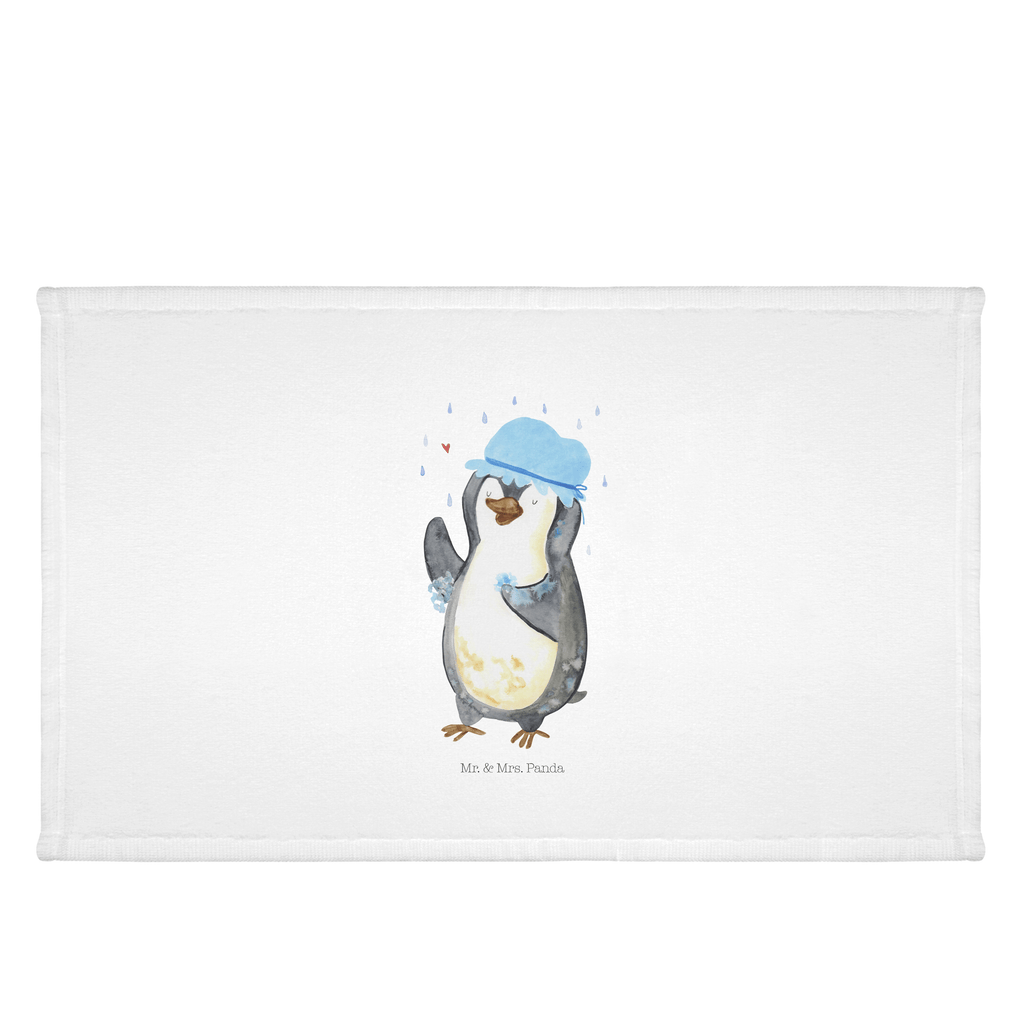 50 x 100 Handtuch Pinguin duscht Handtuch, Badehandtuch, Badezimmer, Handtücher, groß, Kinder, Baby, Pinguin, Pinguine, Dusche, duschen, Lebensmotto, Motivation, Neustart, Neuanfang, glücklich sein