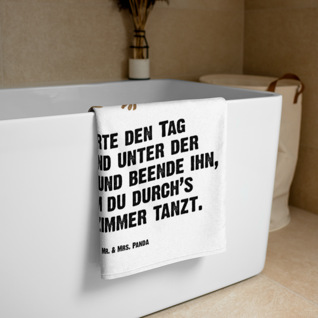 XL Badehandtuch Pinguin duscht Handtuch, Badetuch, Duschtuch, Strandtuch, Saunatuch, Pinguin, Pinguine, Dusche, duschen, Lebensmotto, Motivation, Neustart, Neuanfang, glücklich sein