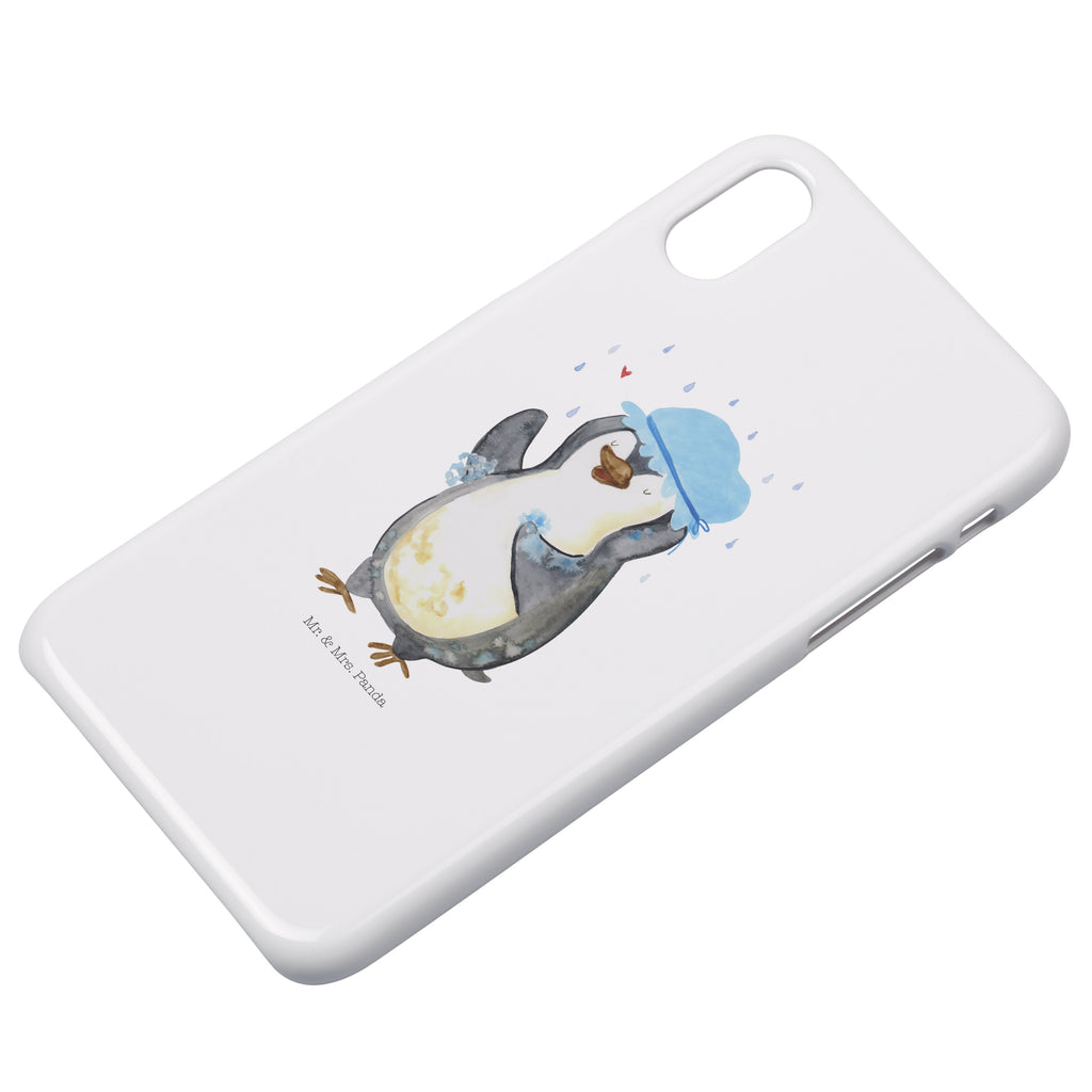 Iphone 10 Handyhülle Pinguin duscht Handyhülle, Handycover, Cover, Handy, Hülle, Iphone 10, Iphone X, Pinguin, Pinguine, Dusche, duschen, Lebensmotto, Motivation, Neustart, Neuanfang, glücklich sein