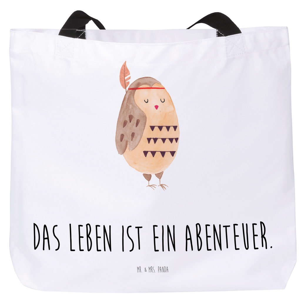 Shopper Eule Federschmuck Beutel, Einkaufstasche, Tasche, Strandtasche, Einkaufsbeutel, Shopper, Schultasche, Freizeittasche, Tragebeutel, Schulbeutel, Alltagstasche, Eule, Eule Deko, Owl, Das Leben ist ein Abenteuer, Reisespruch, Federschmuck, Dekoration