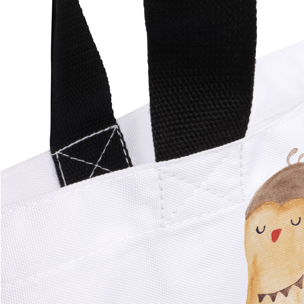 Shopper Eule Zufrieden Beutel, Einkaufstasche, Tasche, Strandtasche, Einkaufsbeutel, Shopper, Schultasche, Freizeittasche, Tragebeutel, Schulbeutel, Alltagstasche, Eule, Eule Spruch, Eule deko, Owl, Liebe Spruch, Romantisch, Wortspiel lustig, Spruch schön, Geschenk Hochzeitstag