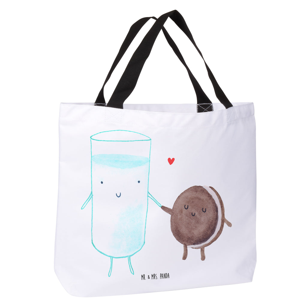 Shopper Milch & Keks Beutel, Einkaufstasche, Tasche, Strandtasche, Einkaufsbeutel, Shopper, Schultasche, Freizeittasche, Tragebeutel, Schulbeutel, Alltagstasche, Tiermotive, Gute Laune, lustige Sprüche, Tiere, Milk, Cookie, Milch, Keks, Kekse, Kaffee, Einladung Frühstück, Motiv süß, romantisch, perfektes Paar