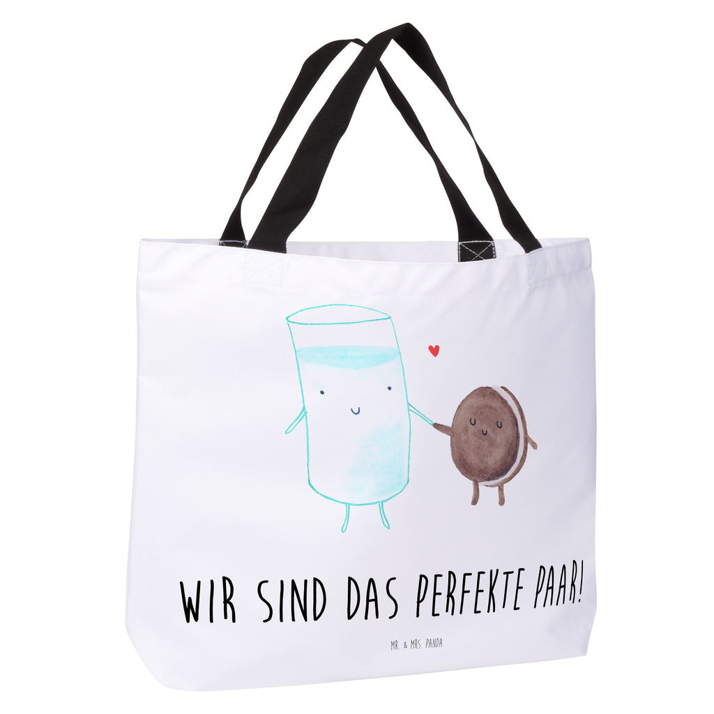 Shopper Milch & Keks Beutel, Einkaufstasche, Tasche, Strandtasche, Einkaufsbeutel, Shopper, Schultasche, Freizeittasche, Tragebeutel, Schulbeutel, Alltagstasche, Tiermotive, Gute Laune, lustige Sprüche, Tiere, Milk, Cookie, Milch, Keks, Kekse, Kaffee, Einladung Frühstück, Motiv süß, romantisch, perfektes Paar
