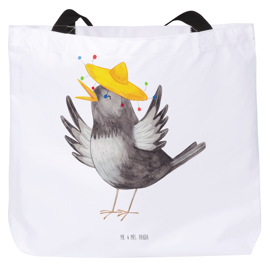 Shopper Rabe mit Sombrero Beutel, Einkaufstasche, Tasche, Strandtasche, Einkaufsbeutel, Shopper, Schultasche, Freizeittasche, Tragebeutel, Schulbeutel, Alltagstasche, Tiermotive, Gute Laune, lustige Sprüche, Tiere, Rabe, Vogel, Vögel, Spruch positiv, fröhlich sein, glücklich sein, Glück Spruch, froh, Elster, Motivation